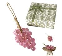 Grape Soap On A Rope,Handmade Grape Cluster Shaped Soaps,Handmade with Fresh Vine Grapes Essence, for Face, Body & Hands (Large pink Ribbon Gift Box)