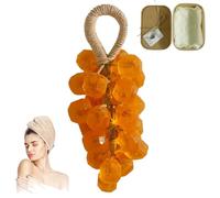 Grape Soap On A Rope, Handmade Grape Cluster Soap for Hand Face, Grapes Bunch Shaped Soaps, Natural Cold Process Artisan Soaps, Lasting Fragrance Christmas Birthday Gift To Hang Decor (C-Calendula)