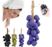 Grape Soap On A Rope,Handmade Grape Cluster Soap,G-rape S-oap for Face Washing,Natural Cold Process Artisan Soaps for Face, Body Shower & Hands, Decorative S-oap Bars Gift