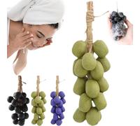 Grape Soap On A Rope,Handmade Grape Cluster Soap,G-rape S-oap for Face Washing,Natural Cold Process Artisan Soaps for Face, Body Shower & Hands, Decorative S-oap Bars Gift