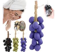 Grape Soap On A Rope,Handmade Grape Cluster Soap,G-rape S-oap for Face Washing,Natural Cold Process Artisan Soaps for Face, Body Shower & Hands, Decorative S-oap Bars Gift