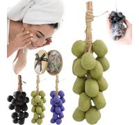 Grape Soap On A Rope,Handmade Grape Cluster Soap,G-rape S-oap for Face Washing,Natural Cold Process Artisan Soaps for Face, Body Shower & Hands, Decorative S-oap Bars,With Gift Box