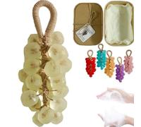 Grape Soap on a Rope,Handmade Grape Soap,Decorative & Aromatic Soaps for Women Men,Lasting Fragrance Christmas Birthday Gift To Hang Decor Washing Fresh Air (Yellow)