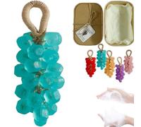 Grape Soap on a Rope,Handmade Grape Soap,Decorative & Aromatic Soaps for Women Men,Lasting Fragrance Christmas Birthday Gift To Hang Decor Washing Fresh Air (Blue)