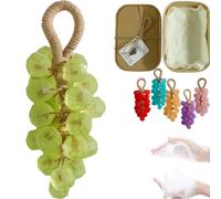 Grape Soap on a Rope,Handmade Grape Soap,Decorative & Aromatic Soaps for Women Men,Lasting Fragrance Christmas Birthday Gift To Hang Decor Washing Fresh Air (Green)