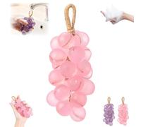 Grape Soap On A Rope, Handmade Grapes Cluster Shaped Natural Cold Process Artisan, For Washing Hands Fresh Air Decorative Gift Home Decor Men Women pink