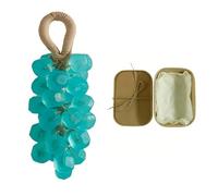 Grape Soap on a Rope,Handmade Grapes Cluster Shaped Soaps,Decorative & Aromatic Artisan Bar,Cold Process Bath Soap,Lasting Fragrance,Natural Gentle Formula, for Men and Women (Blue)
