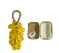 Grape Soap On A Rope, Handmade Grapes Cluster Shaped Soaps, Handcrafted Grape Bunch Soap, Decorative & Aromatic Soaps Bars, For Washing Hands And Bath, Fresh Air - Gift For Men And Women (Lemon)