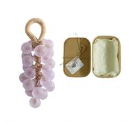 Grape Soap on a Rope Handmade - Realistic Grape Bunch Design with Natural Essential Oils, Cold Process Bath Soap for Gentle Cleansing and Home Decor (purple)