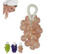 Grape Soap On a Rope, Natural Cold Process for Body Shower and Facial Cleansing, Aesthetic Handmade Soap Bathroom Kitchen Decorations, Artificial Grape Aromatherapy Bar for Face Washing (B)
