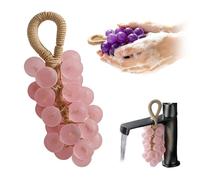 Grape Soap on a Rope, Personalized Original Handmade Crystal Grape Soap 2026 New Unique Decorative Bathsoap Cluster Hand Soap Washing Hands and Fresh Air Scented Gift for Bathroom (Peach)