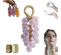 Grape Soap on a Rope, Transparent Grape Soap, Personalized Original Handmade Crystal Grapes Soaps, Natural Fruit Shaped Bath Bar for Washing Hands and Bath (Color L)