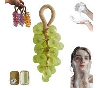 Grape Soap on a Rope, Transparent Grape Soap, Personalized Original Handmade Crystal Grapes Soaps, Natural Fruit Shaped Bath Bar for Washing Hands and Bath (Color G)