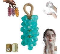 Grape Soap on a Rope, Transparent Grape Soap, Personalized Original Handmade Crystal Grapes Soaps, Natural Fruit Shaped Bath Bar for Washing Hands and Bath (Color D)