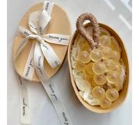 Grape Soaps, Personalized Original Handmade Crystal Grape Soap Gentle Cleansing Soap on A Rope, Scented Handmade Household Soaps with Long-lasting Fragrance, with Elegant Gift Box (Light Yellow)