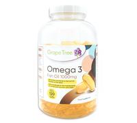 Grape Tree Omega 3 Fish Oil 1000mg 240 Softgels. 4 Month Supply. EPA & DHA Omega-3 Fatty Acids. Fish Oil Capsules Made in the UK. Gluten & Lactose Free
