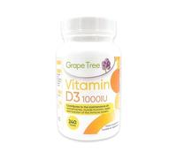 Grape Tree Vitamin D3 4000iu (100µg) 240 Tablets. 1-Per-Day High Strength Vitamin D Supplement. Vegetarian-Friendly Cholecalciferol. Easy-to-Swallow Tablets. Made in the UK