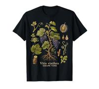 Grape Vine Botanical Anatomy Vintage Nature Study Art T-Shirt