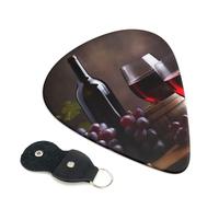 Grape Wine 6 Pack Guitar Picks With Holder, Personalized Guitar Plectrums Non-Slip Portable Ukulele Bass Picks 0.46mm For Acoustic Guitar Lovers Gifts