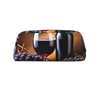 Grape Wine Fully Printed PVC Cross Pattern Leather Zipper Three-Dimensional Pencil case Student Pencil case Pouch