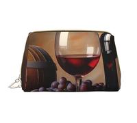 Grape Wine Printed Makeup Bag for Women Portable Leather Make up Bag Travel Zipper Cosmetic Bags Organizer
