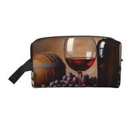 Grape Wine Printed Makeup Bag Travel Portable Cosmetic Bag Large Capacity Makeup Case Toiletry Handbag Organiser for Women