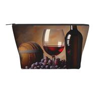 Grape Wine Printed Travel Makeup Bag Trapeze Cosmetic Bag Makeup Case Toiletry Bag Organiser for Women