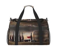 Grape Wine Travel Duffel Bag for Women Men,Print Polyester Tote Hand Luggage Bag with Shoulder Strap