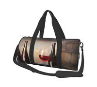 Grape Wine Travel Duffel Bag for Women Men,Print Polyester Tote Round Luggage Bag with Shoulder Strap