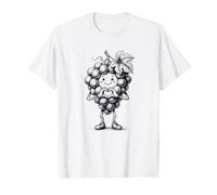 Grape with Heart Graphic Heart Symbol Pencil Drawing Value Graphic T-Shirt
