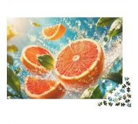 Grapefruit Leaf Water 1000pcs Mini Puzzle For Adults Premium Paper | 38x26cm Cardboard Home Decor Smooth Surface Birthday Gift Stress Relief
