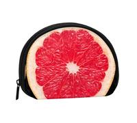 Grapefruit Slice Print Portable Mini Storage Bag Shell Shaped Wallet Small Coin Wallet Shell Storage Bag