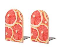Grapefruit Slices Decorative Bookends for Shelves Heavy Book Ends Holder for Office Home