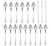 Grapefruit Spoon Set, 15 Stainless Steel Grapefruit Spoons and 3 Grapefruit Cutters with Serrated Edges, Practical Grapefruit Utensil Set for Peeling and Scooping The Pulp Suitable for Citrus Fruits