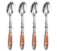 Grapefruit Spoons, 4 Serrated Grapefruit Spoons, 18/8 Stainless Steel Fruit Spoon, Kiwi Spoon with