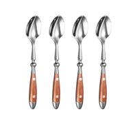 Grapefruit Spoons, 4PCS Serrated Grapefruit Spoon, Stainless Steel 18/8 Fruit Spoon Kiwi Spoon with Wood Handle