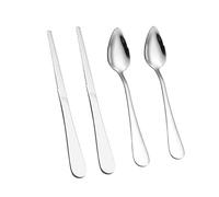 Grapefruit Spoons - ShiningUU 4pcs Stainless Steel Serrated Grapefruit Knives & Melon Kiwi Fruit Spoons, Sharp Edges for Citrus Fruits (Grapefruit/Lemon), Melon, Kiwi, Yogurt Scooping, Puree & Dessert