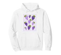 Grapeful Purple Grapes Stripe Pattern Garden Fruit Lover Pullover Hoodie