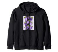 Grapeful Purple Grapes Stripe Pattern Garden Fruit Lover Zip Hoodie