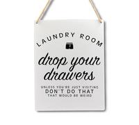 Grapehiker Laundry Room Decor, Funny Laundry Room Wood Hanging Sign Plaque 10x8 Inches - Laundry Room Sign, Laundry Room Wall Decor, Laundry Signs for Laundry Room, Laundry Room Signs Wall Decor
