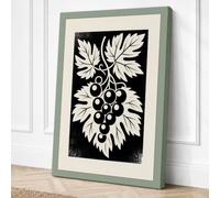 Grapes and Foliage Botanical Canvas Wall Art Print 36x24 Inch (91 x 61 cm)