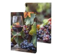 Grapes And Wine Funny Tablet Cases Multi-Viewing Angels Trifold Stand Case Compatible with iPad Series