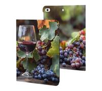 Grapes And Wine Funny Tablet Cases Multi-Viewing Angels Trifold Stand Case Compatible with iPad Series