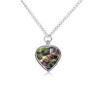 Grapes And Wine Pet Urns Necklace Jewelry Metal Heart Pendant Memorial Necklaces for Ashes with Funnel Kit