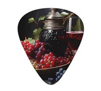 Grapes and Wine Printed guitar picks - three thicknesses: thin, medium and thick, suitable for electric guitar, bass and ukulele.