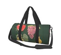 Grapes, Bananas, Apples Round Sport Duffle Bag – A Stylish, Foldable Duffel Bag with Ample Capacity, Lightweight and Durable, Perfect for The Gym, Beach, Weekend Trips, and Travel.