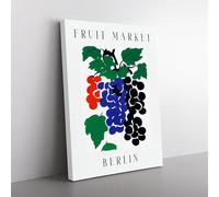 Grapes Berlin Fruit Market Exhibition Canvas Wall Art Print Ready to Hang, Framed Picture for Living Room Bedroom Home Office Décor, 76x50 cm (30x20 Inch)