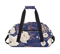 Grapes Design Theme Gym Bag Sports Duffle Bag Weekend Sleepover Duffel Bags Small Travel Tote for Overnight Workout Gymnastics Dance Ballet, Interesting Flowers Pattern, 18.9 x 8.7 x 10.6 in, Duffel