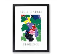 Grapes Florence Fruit Market Exhibition Framed Print | A2 Black Framed Wall Art | Ready to Hang | Modern Food Picture | Living Room Bedroom Lounge Office