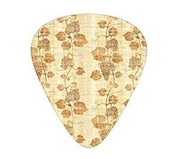 Grapes Papyrus Guitar Picks Picks 12 Pack with Thin Box,Cuisine Figure on Ancient Egyptian Papyrus Parchment Aged Crumpled Artwork,Special Guitar Plectrums Gift Set for Guitarist,Cream
